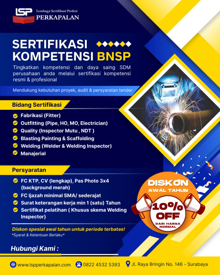 Promo – Sertifikasi Kompetensi BNSP di LSP Perkapalan